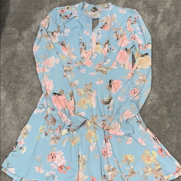 Light Blue Floral Dress - Picture 1 of 1